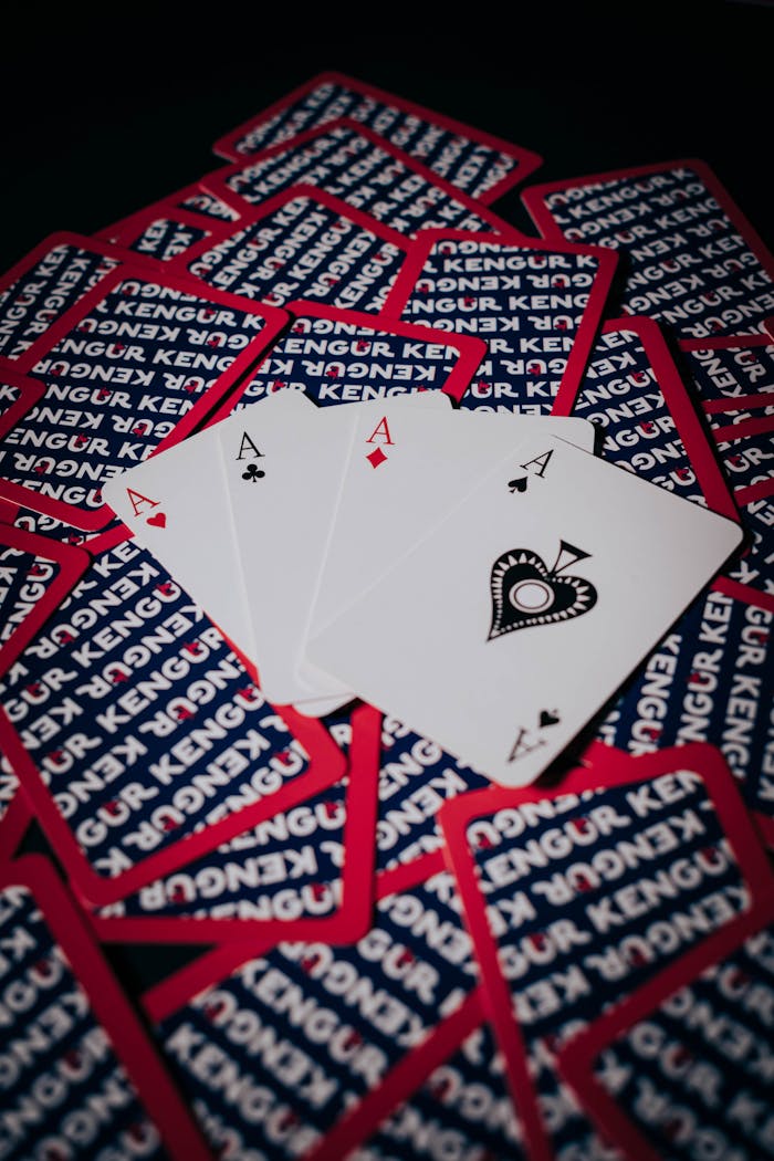 Ace of Spades highlights a vibrant deck of Kengur playing cards, symbolizing luck and strategy.